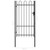 Fence Gate Single Door with Arched Top Steel 39.4"x68.9" Black A949-145743