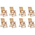 Garden Chair Set of 8 Brown Solid Acacia wood, Polyester Large A949-3075059