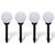 Garden Light Set of 4 White glossy ball, black tube A949-40863