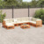 Garden Sofa Set Wax brown Solid pine wood 9 Piece Sofa Set A949-3299582