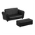 Kids Sofa Set with Footstool-Black T575-S0671422015