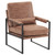 Single Iron Frame Chair Light Brown Technology Fabric Indoor Leisure Chair T575-S0671283496
