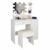 Large Vanity Set with 10 LED Bulbs, Makeup Table with Cushioned Stool, 3 Storage Shelves 1 Drawer 1 T575-S0671283641