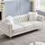 Beige, Three-seater Sofa, Velvet Crystal Buckle Upholstery Sofa, Crystal Feet, Removable Cushion, T T575-V0671300862