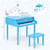 30-Key Wood Toy Kids Grand Piano with Bench and Music Rack-Blue - Color: Blue D681-MU10035NY