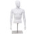 Plastic Half Body Head Turn Male Mannequin with Base - Color: White D681-HW56032