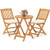 3 Pieces Acacia Wood Patio Folding Bistro Set with Soft Cushions-Beige - Color: Beige D681-HW73140CR