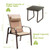3 Pieces Patio Bistro Furniture Set with Adjustable Backrest-Brown - Color: Brown D681-NP10222CF