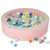 Detachable Foam Ball Pit with 50 Colorful Ocean Balls-Pink - Color: Pink D681-FH10127PI