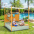 Kids Sandbox with Sand Wall w/ Removable Canopy for Kids 3-8 Years Old D681-TP10202