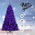 Black Artificial Christmas Halloween Tree with Purple LED Lights-7 ft - Color: Black - Size: 7 ft D681-CM23524US
