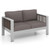 Patio Aluminum Loveseat Sofa Outdoor Furniture Set with Thick Back and Seat Cushions-Gray - Color:  D681-NP11417GR