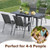Outdoor Dining Table Set with Extendable Aluminum Table and 4 Stackable Chairs D681-NP11692GR+NP11384DK-4