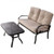 2 Pieces Patio Outdoor Cushioned Coffee Table Seat-Beige - Color: Beige D681-HW51784BE