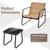3 Pieces Patio Conversation Set with Breathable Fabric and Tabletop-Brown - Color: Brown D681-NP11049CF