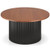 Round Coffee Table with Solid Wood Frame and Wooden Top-Walnut - Color: Walnut D681-JV12631WN