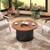 Round Coffee Table with Solid Wood Frame and Wooden Top-Walnut - Color: Walnut D681-JV12631WN