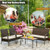 4 Pieces Patio Cushioned Wicker Conversation Set with Acacia Wood Tabletop - Color: Brown D681-HW67768