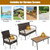 4 Pieces Patio Cushioned Wicker Conversation Set with Acacia Wood Tabletop - Color: Brown D681-HW67768