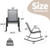 Set of 2 Metal Patio Rocking Chair with Breathable Seat Fabric-Gray - Color: Gray D681-NP11080GR-2