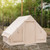 Inflatable Camping Tent 2/4/6 People Glamping Tent for Family Camping with Pump-Beige - Color: Beige D681-NP11652BE