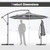 10 Feet Offset Hanging Umbrella with Base and Infinite Tilt-Gray - Color: Gray D681-NP12245HS