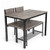 4 Pieces Rustic Dining Table Set with 2 Chairs and Bench-Gray - Color: Gray D681-JV10180GR