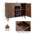 Mid-century Modern Buffet Sideboard Server Cabinet with 9-Bottle Wine Rack-Walnut - Color: Walnut D681-JV11158WT