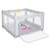 Large Baby Playpen BPA-Free Foldable Toddlers Safety Fence Play Yard with Zipper Gate-S - Color: Gr D681-UY10119GR