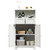 Bathroom Wooden Side Cabinet  with 2 Drawers and 2 Doors-White - Color: White D681-HW64500WH