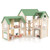 Wooden Corner Dollhouse Playset with 6 Rooms and 36 Pieces for Kids 3+ Years Old-Green - Color: Gre D681-TP10210GN