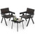 3 Pieces Patio PE Wicker Bistro Set with Quick-Drying Foam-Black - Color: Black D681-NP12097BN