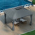 12 x 10 Feet Canopy Double Vented Heavy Duty Steel Gazebo-Gray - Color: Gray D681-NP10383GR