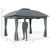 12 x 10 Feet Canopy Double Vented Heavy Duty Steel Gazebo-Gray - Color: Gray D681-NP10383GR