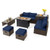 9 Pieces Outdoor Patio Furniture Set with 42 Inch Propane Fire Pit Table-Navy - Color: Navy D681-OP70369+HW68592NY+