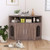 Corner Cat Litter Box Enclosure with Storage Shelves and Double Doors-Gray - Color: Gray D681-PV10329GR