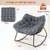 Outdoor Rocking Chair Oversized Patio PE Wicker Egg Chair with Cushion-Gray - Color: Gray D681-NP11980GR