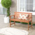 Patio Solid Wood Bench Wood 2-Seat Chair with Breathable Slatted Seat & Inclined Backrest - Color:  D681-OP71265