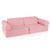 8 Pieces Kids Play Couch Foam Building Fort Play Set with Suede Cover-Pink - Color: Pink D681-HV10435-1