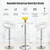 Height Adjustable Bar Stools Set of 2 with Hollow Back and Footrest-White - Color: White D681-JV10344WH-2
