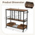 3 Tiers Bar Cart on Wheels with Glass Racks-Rustic Brown - Color: Rustic Brown D681-JV11558CF