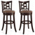 Set of 2 Bar Stools Swivel Bar Chairs with Footrest and Lattice Backrest-30 inches - Size: 30 inches D681-JV12731CF-29