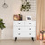 4 Drawers Dresser Chest of Drawers Free Standing Sideboard Cabinet-White - Color: White D681-JZ10095WH