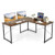 95 Inch 2-Person L-Shaped Long Reversible Computer Desk with Monitor Stand-Rustic Brown - Color: Ru D681-CB10122CF