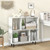 Open Shelf Bookcase with 4 Compartments-White - Color: White D681-JV12172WH