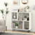 Open Shelf Bookcase with 4 Compartments-White - Color: White D681-JV12172WH