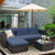 5 Pieces Patio Rattan Sectional Furniture Set with Cushions and Coffee Table -Navy - Color: Navy D681-HW67769BNY+
