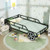 Twin-Size Kids Metal Bed Frame Car-Shaped with Safety Guardrails-Twin Size - Color: Black - Size: T D681-HU10953DK-T