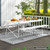 6 Feet Plastic Folding Bench Picnic Camping Dining Seat with Carrying Handle-White - Color: White - D681-NP11891WH