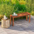 2-Seater Patio Backless Dining Bench with Breathable Slatted Seat - Color: Natural D681-JV11106